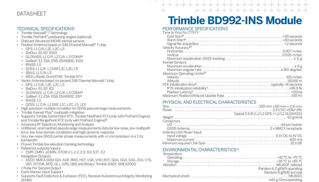 Trimble Bd992-ins模块rtk Gnss全系统多频紧凑型测向板bd992 - Buy Gps/bds/glonass ...