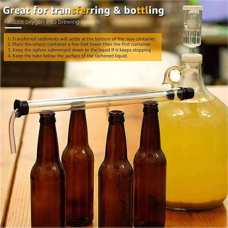 Newest Auto Siphon Racking Cane,Beer Siphoning Kit,Transfer Tools With Tube  For Beer Wine Bucket Carboy Bottle,Flexible Filler