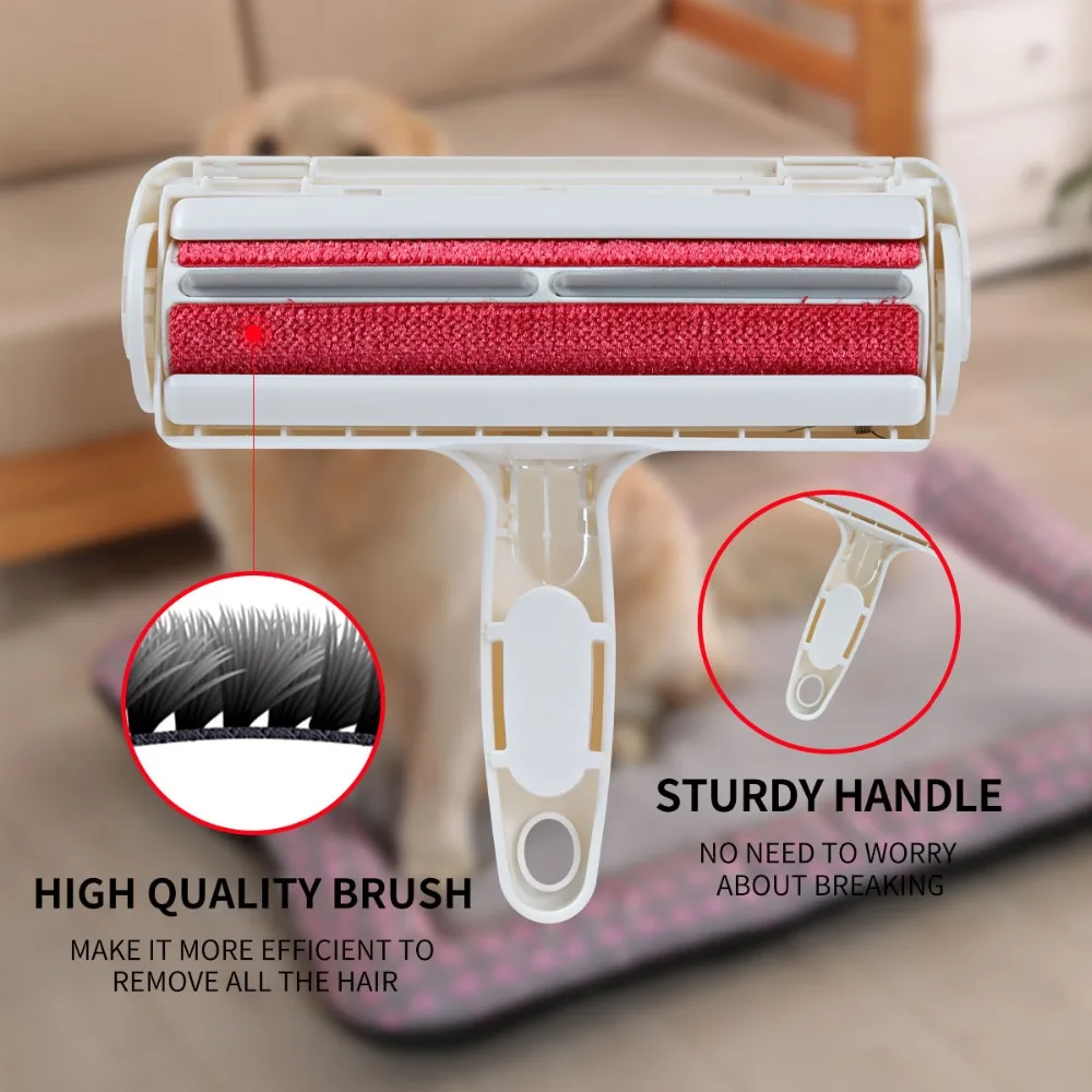 2way Pet Hair Remover Roller Removing Dog Cat Hair From Furniture Self