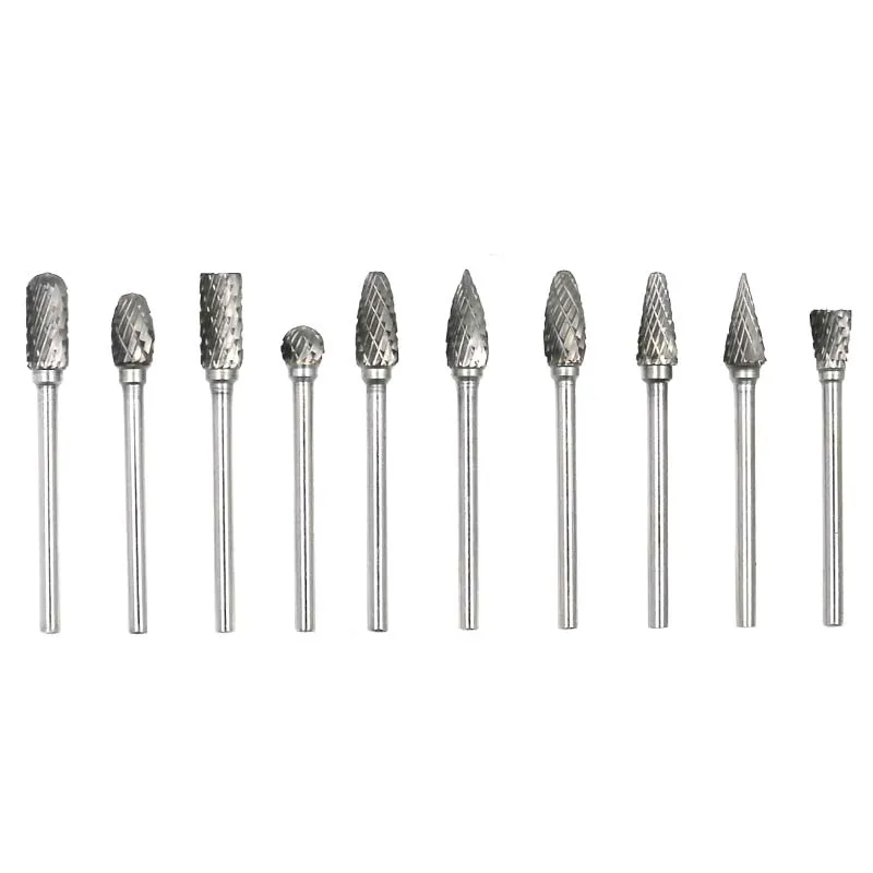 Luo Ke 4-Pack Aluminum Cutting Burr Set – 3/32" Shank Tungsten Carbide Rotary Bits For Dremel & Most Die Grinders (C-Type Single Slot)