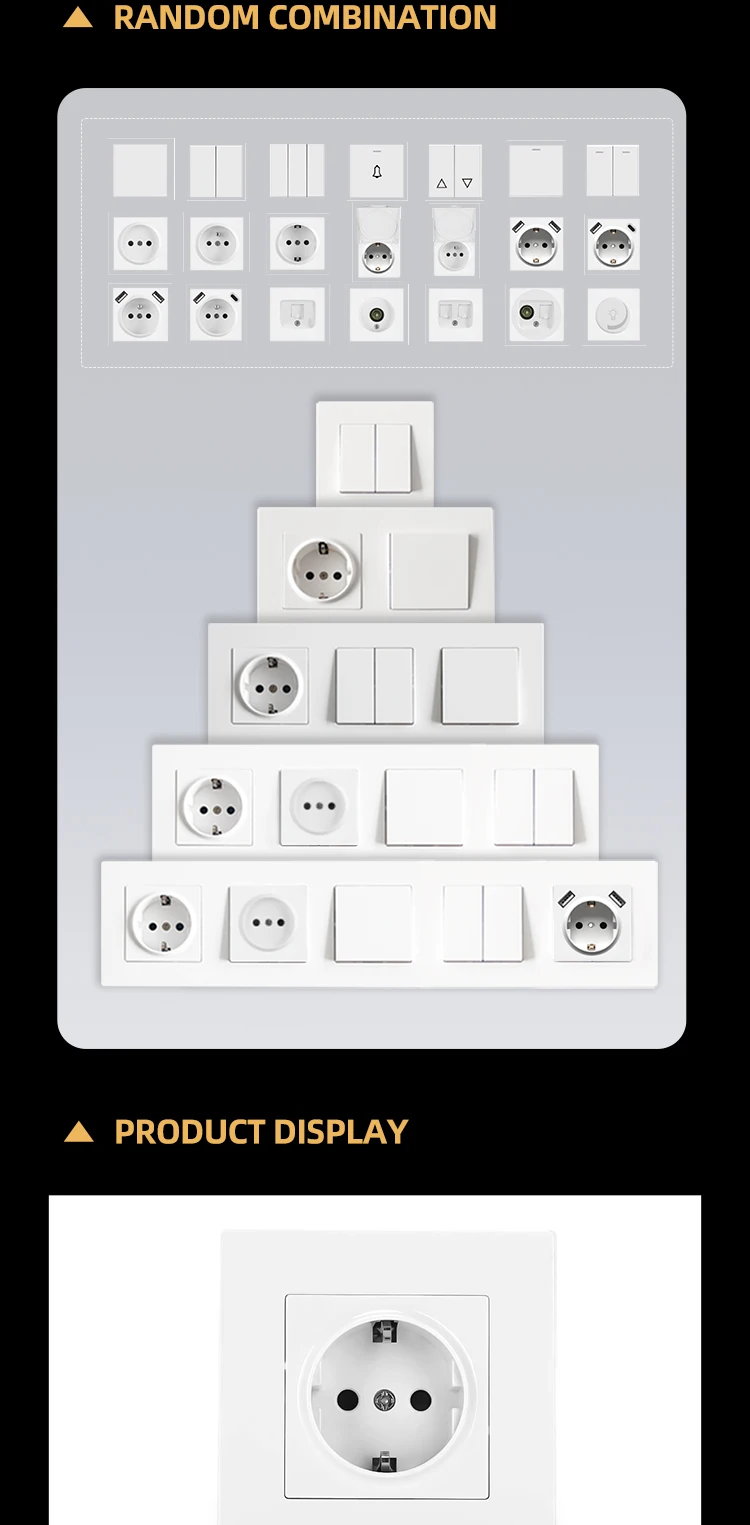 German Socket Reference Model EU Standard German Schuko Wall Socket - 3200W, Elegant Design for ...