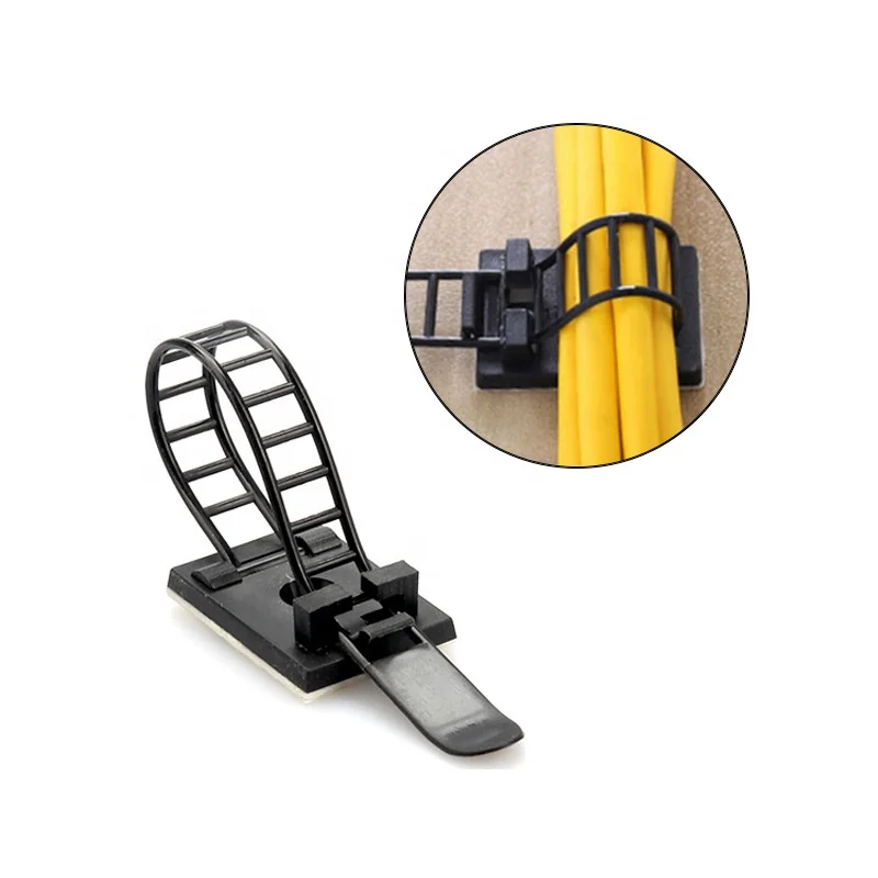 Пластиковый самоклеящийся Регулируемый кабельный зажим Elehk нейлоновый органайзер регулируемый держатель для кабельных стяжек