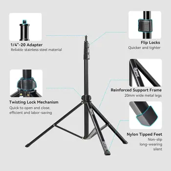 SMALLRIG RA-S200 Light Stand for Photography ,Lightweight Light Stand for Oftboxes, Studio Lights, Umbrellas, Ring Light-4379 detail image