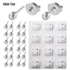 12Pairs-3mm Silver Pearl