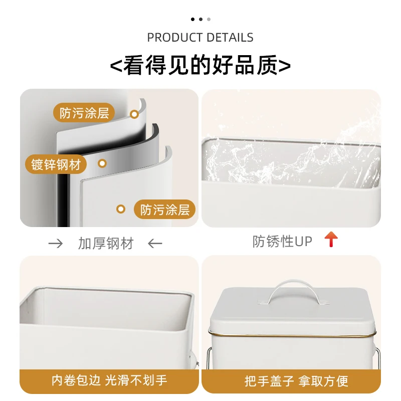 Family Garden Compost Storage Bucket Onion Cheese Trash Can Galvanized Iron Metal Food Compost Bin With Lid