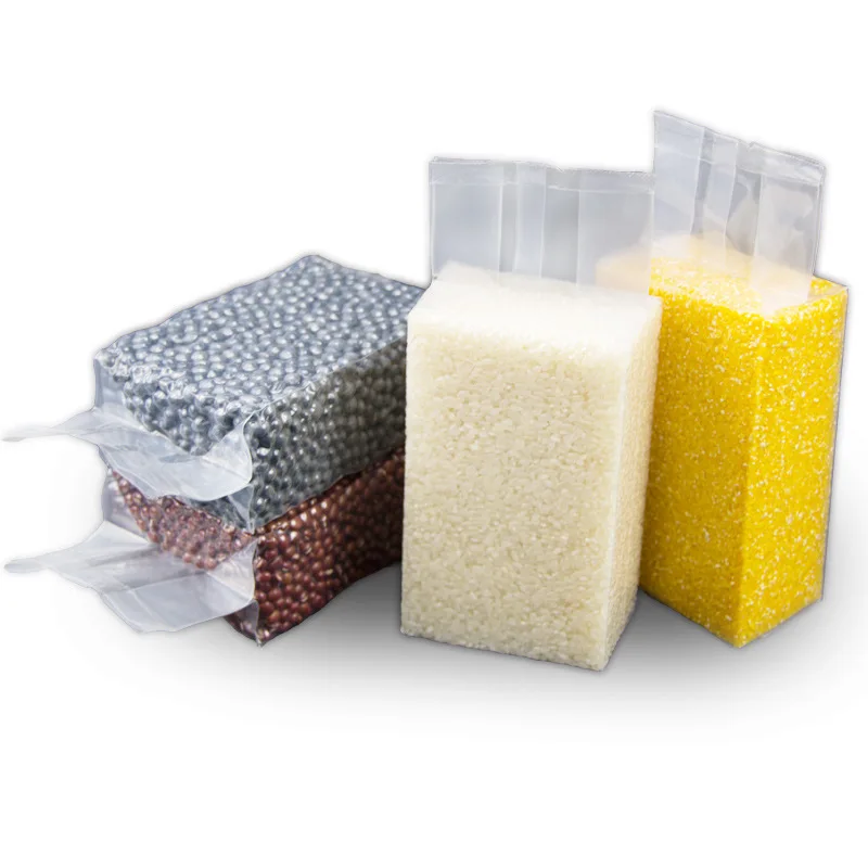 Customized  Printing Biodegradable Heat Seal   Standing Pouch Vacuum Bag Food Packaging Transparent Food Rice Plastic Bag