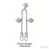 Silver round flower 3-flower decoration, 30cm