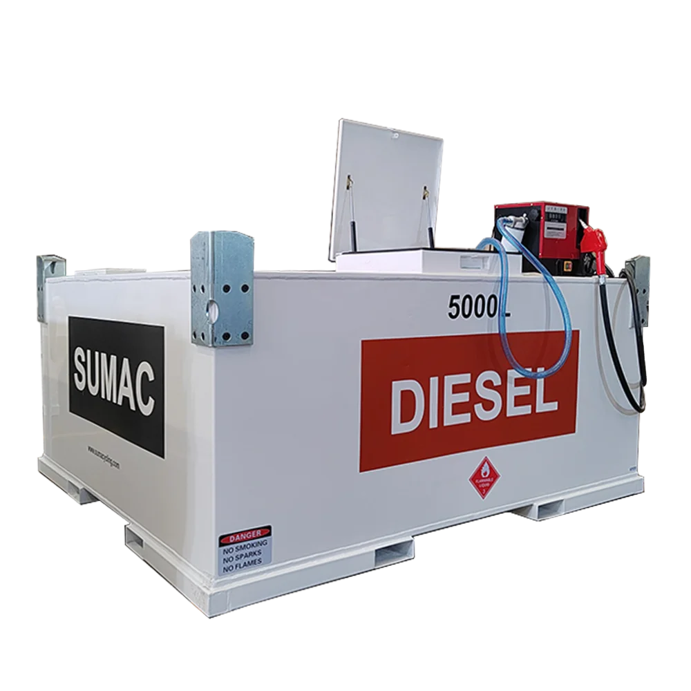 Sumac gasoline portable diesel fuel cube tank with pump dispenser mini mobile filling station sale for Australia