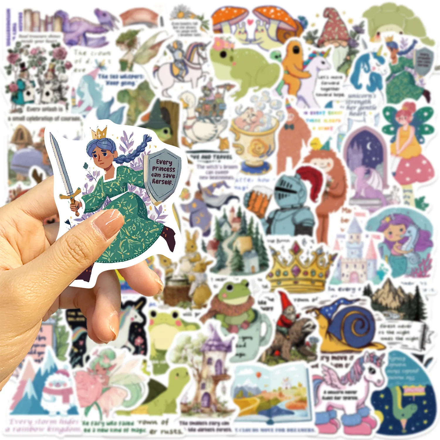 50Pcs Cartoon Fairy Tale Book Illustration Graffiti Stickers for Wall ...
