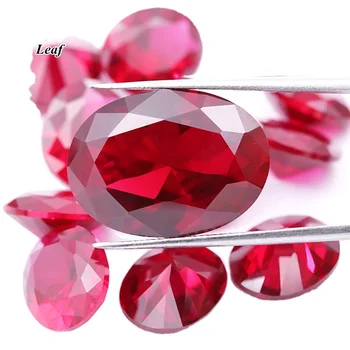 Redleaf Jewelry Wholesale Synthetic Ruby Oval Corundum D-red 8# Loose Gemstone Corundum