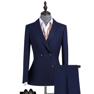 Office Woman Suit Fabric 70% Wool Slim Fit Set Woman Trousers Suit Hot Sale 2022 New Ladies Office Wear Business Suits 4 Season