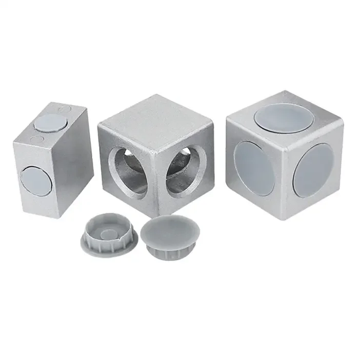 Cubic Three-Sided Connector for Aluminum Extrusion Profile Frame 3 Way 2 Way Aluminum Connecting Bracket with Triangle Structure