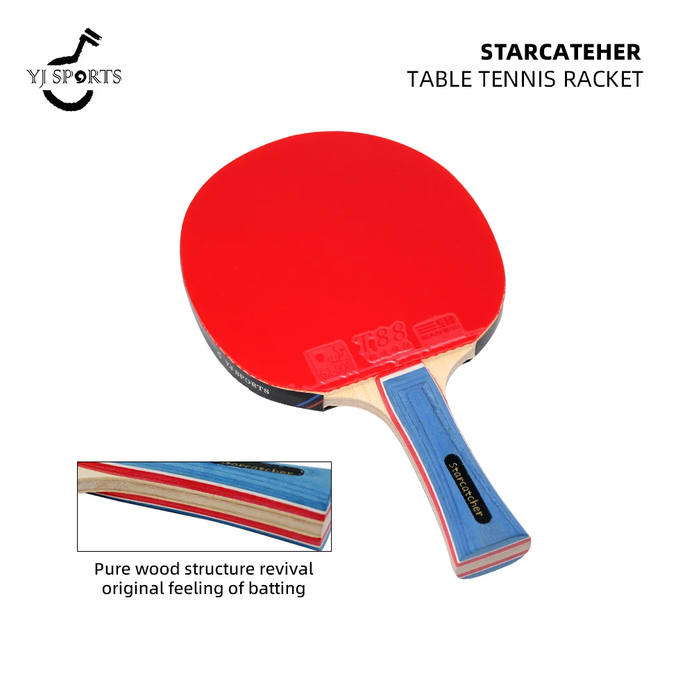 Ракетки для настольного тенниса YJ 5 слоев серия созвездий пинг-понг ракетки из чистого