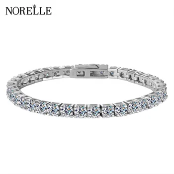 China Supplier Manufacturer's Chunky Moissanite Tennis Chain Bracelet 1-Carat Colored Diamond Fine Jewelry Wedding Bracelet