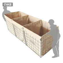 UV resistant galvanized wire mesh cage sand container Hesko Barrier MIL7 mil 19 itary sandbags defensive barrier Bastion wall