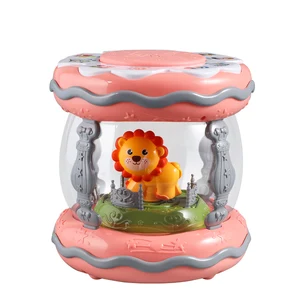 Baby Early Educational Musical Toy with Light and Projection Multi Functional Green and Orange Touch Smart Drum