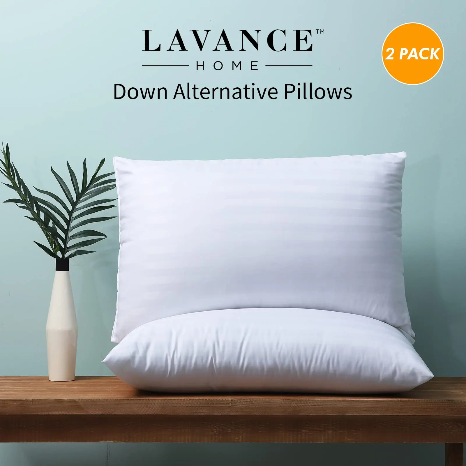 OEKO-TEX STANDARD 100 White 2-PACK King Size Bed Pillows