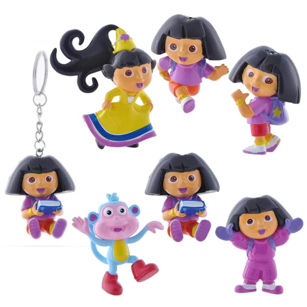 6pcs anime toy dora girl pvc figure cake decoration