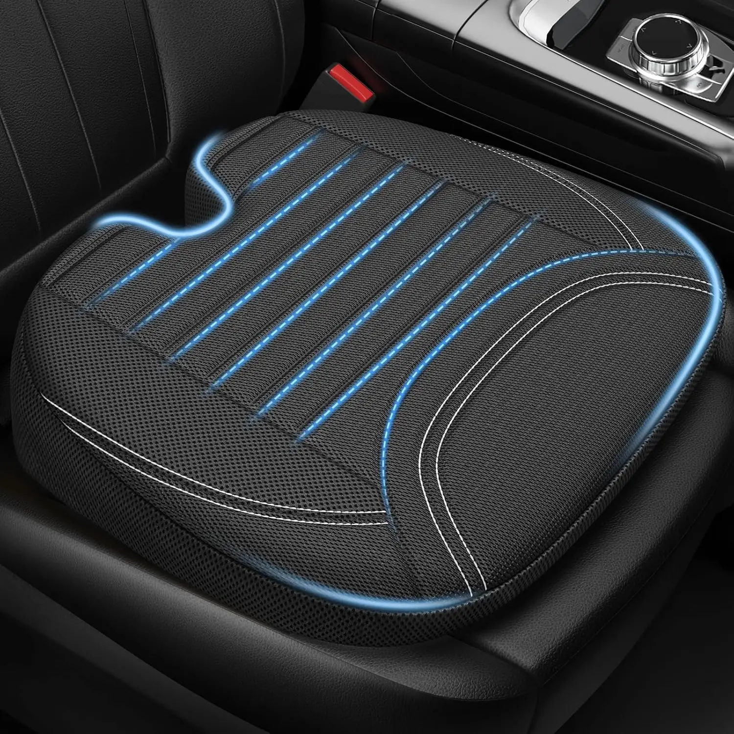 All-Season Breathable Memory Foam Car Seat Cushion Mesh Design Washable Office Use Height Booster Seat Cushions & Pillow