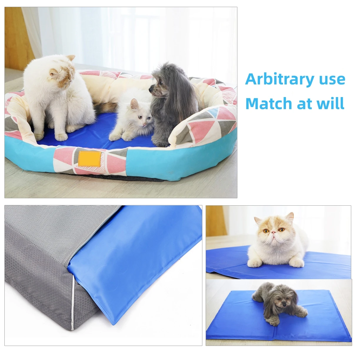 Dog Cooling Mat Pet Ice Pad Teddy Mattress Mat Small Large Cat Cushion ...