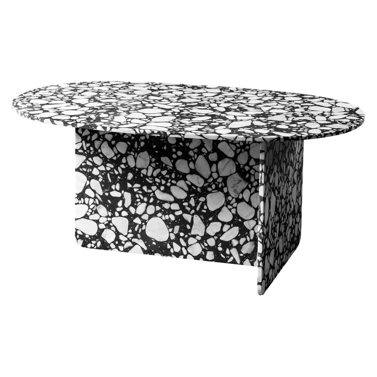 120 2person l Shaped Table Desk Nordic Set Table Terrazzo Decor Precast Terrazzo Tiles Nesting Desk Coffee Table