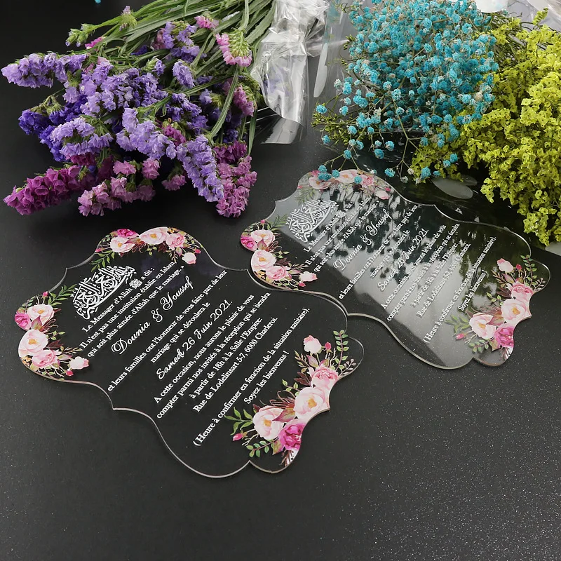 Custom Design Uv Printing Acrylic Wedding Banquet Birthday Invitation ...