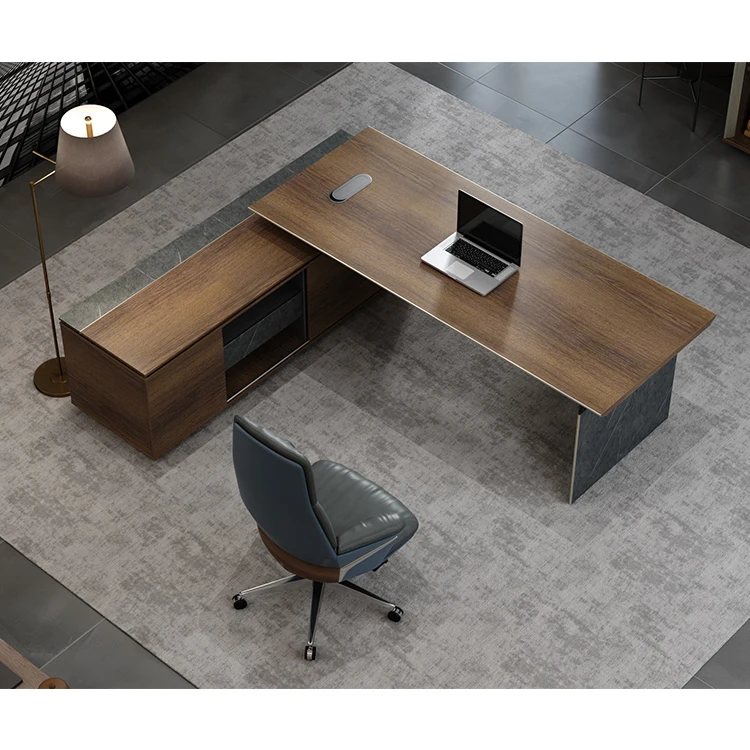 FOH Big Boss Table Desk Design Luxury Home Office Desk with Marble Decoration