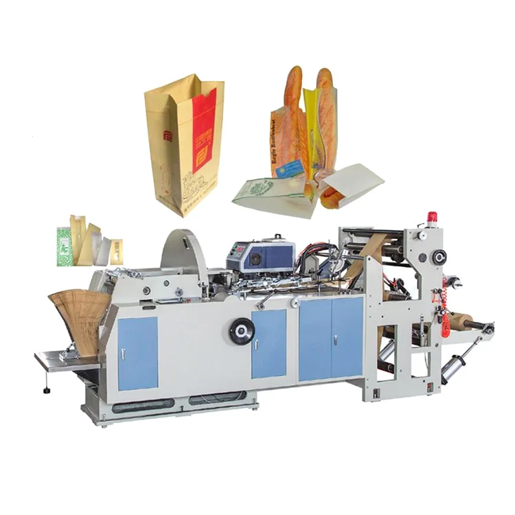 High Speed Fully Automatic Bags Paper Shopping Packaging Khaki Square Bottom Paper Bag Machine Kraft Paper Bag Making Machines