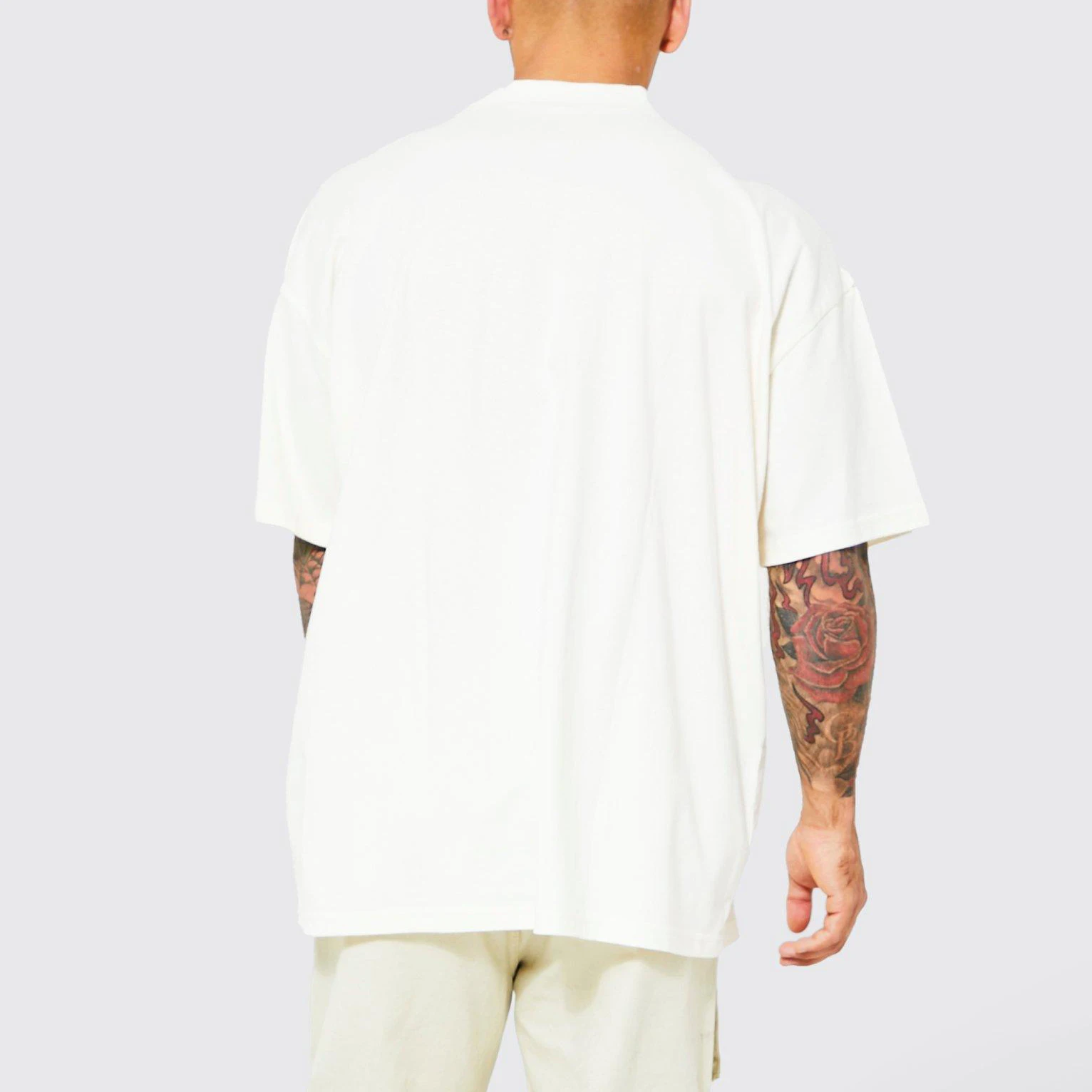 Custom Boxy Fitting Blank Tshirts Men's Tshirt Cotton 300gsm Rib Neck ...