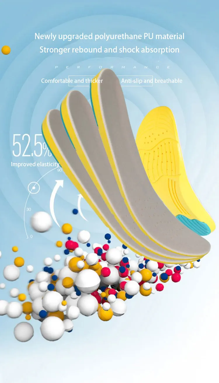 Sports Insoles PU Cushion Breathable Shoe Pads