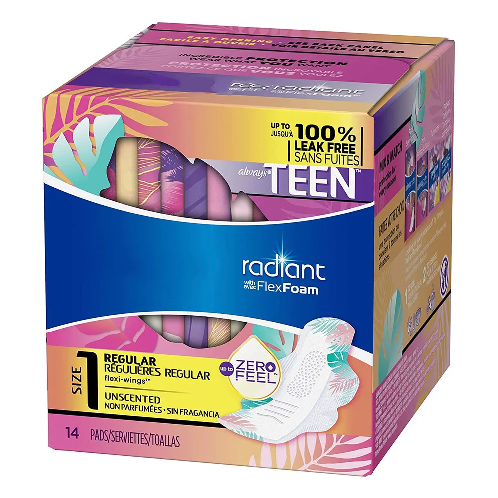 free sample radiant teen pads get