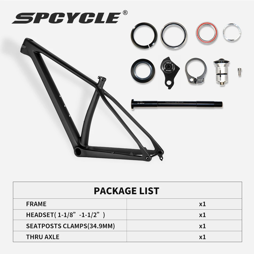 SPCYCLE 29er MTB Carbon Fiber Frame - 2 Years Warranty