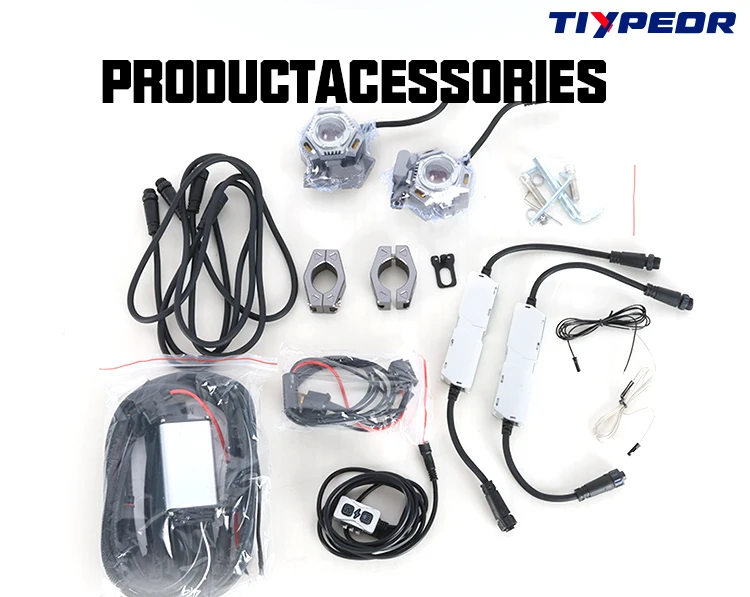TIYPEOR Motorcycle LED Headlight Spotlight Auxiliary Fog Light CNC Aluminum Headlamp for Electric Vehicle ATV UTV Off-Road Motor factory