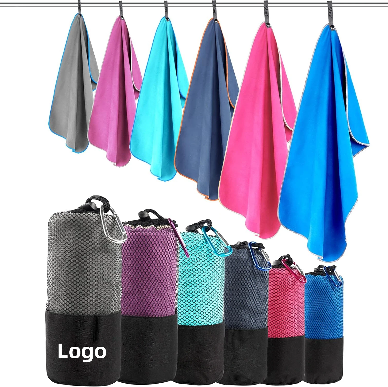 Eco-vriendelijk snel droog logo, speciaal gemaakt, buiten microfiber sporthanddoek voor fitness