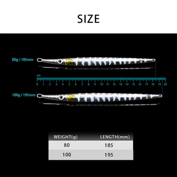 Cross-Border Hot-Selling Fast-Sinking Metal Jig UV Luminous Artificial Hard Bait Sea Fishing Boat Fishing Spanish Mackerel 80g – Metal Jig – view 3