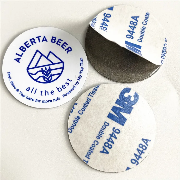 Waterproof NFC Type 4 30mm Nfc Type 2 Encoded Password Anti Metal Rfid Nfc Tag with logo Printed