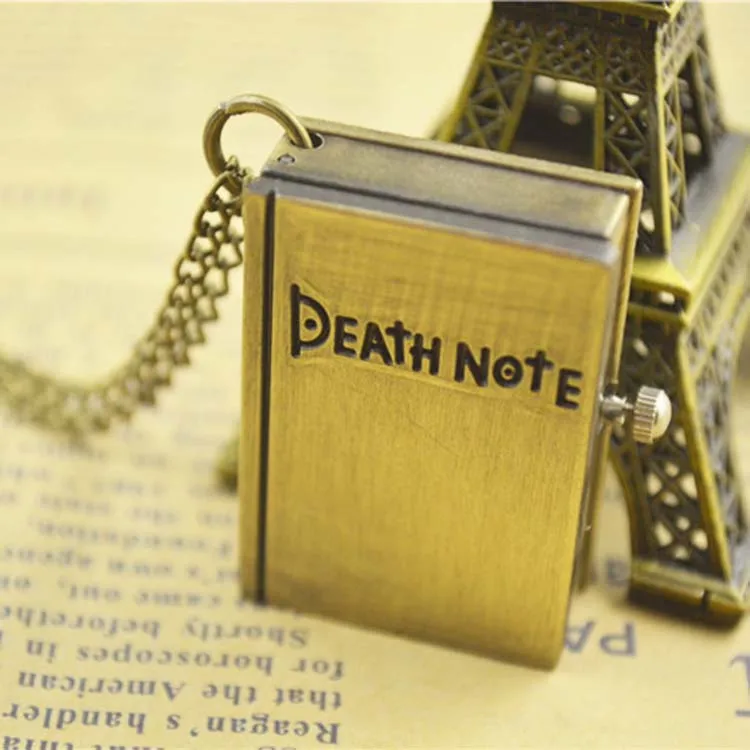 Death Note Book Quartz Pocket Watch - Antique Anime Chain