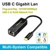 Adaptador Gigabit Ethernet USB-C negro