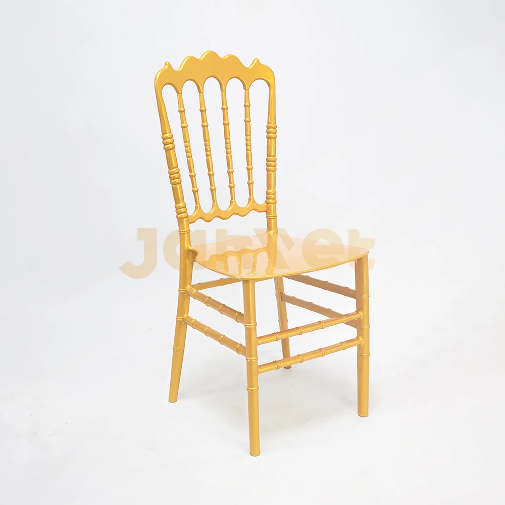 Cheap Stackable Gold Wedding Banquet Napoleon Plastic Chair for Event Party