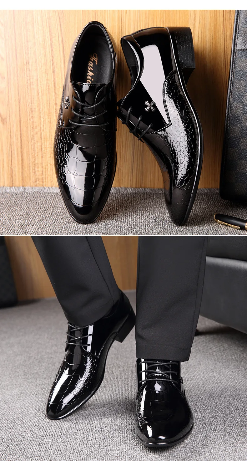 Newest Italian Oxforf Luxury Patent Leather Wedding Shoes Pointed Toe ...