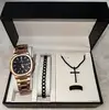 Reloj rosa negro + accesorios negros + caja