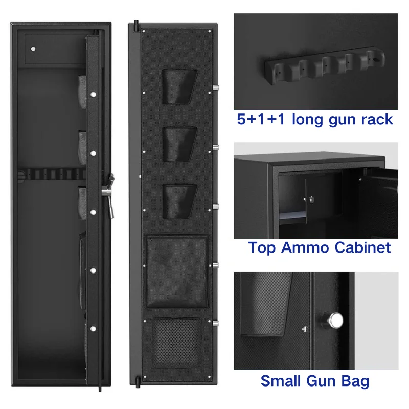 7 Gun Capacity Digital Lock Steel Upgraded Long Gun Safe Cabinet Safe Lockers for Gun Home Closet with Ammo Cabinet