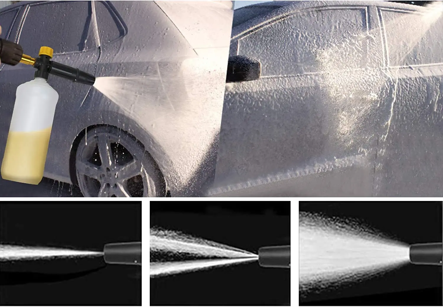 Snow Foam Lance for  Pressure Washer, 1 L Capacity Adjustable Foam Cannon Nozzle Lance Compatible