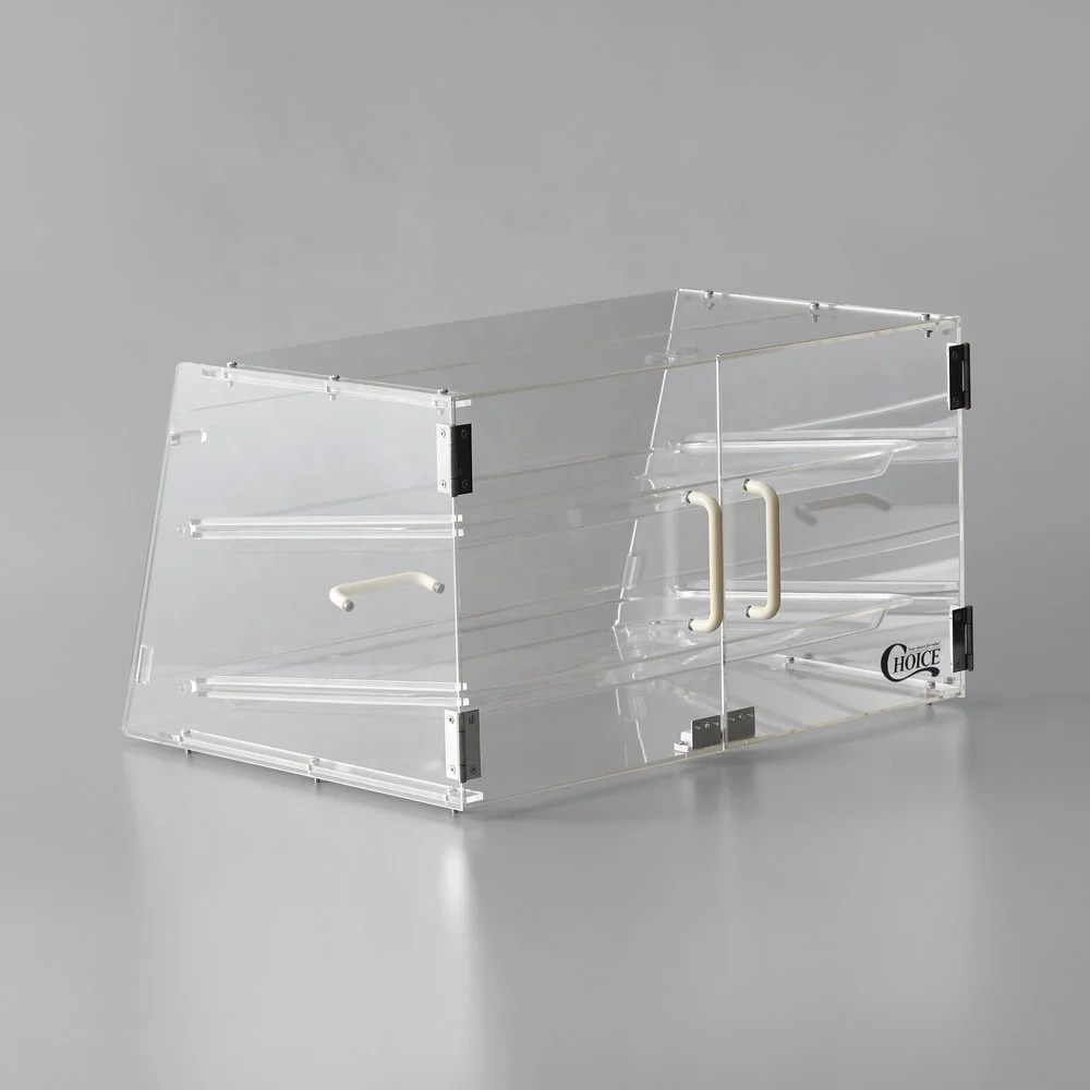 Acrylic Pastry Display Case with 3 Removable Trays Donut Macaron Cookies  Food Lucite Storage Cabinet
