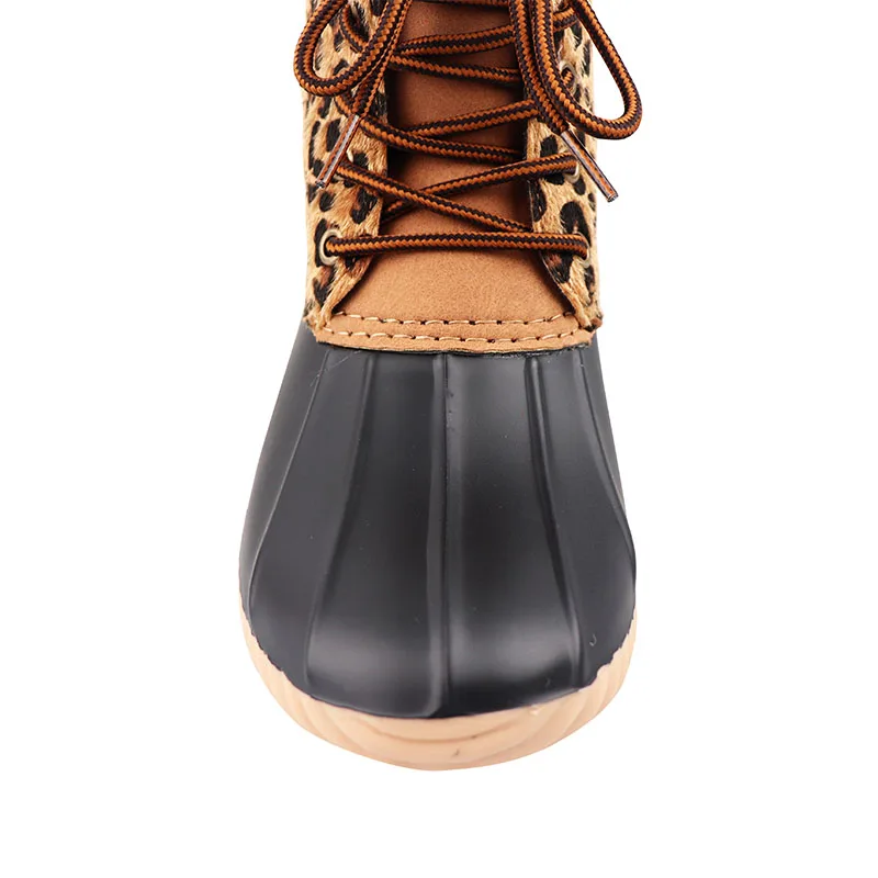 leopard print duck boots