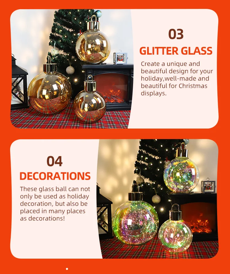 wholesale new custom glass christmas gifts ideas decoration ball large ornaments supplier