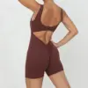 brown short jumpsuit