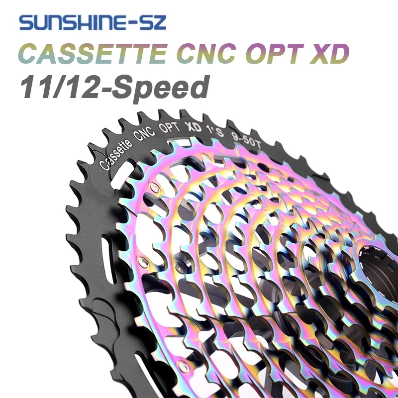 Sunshine-sz Mountain Bike Cassette - 11-12 Speed Rainbow