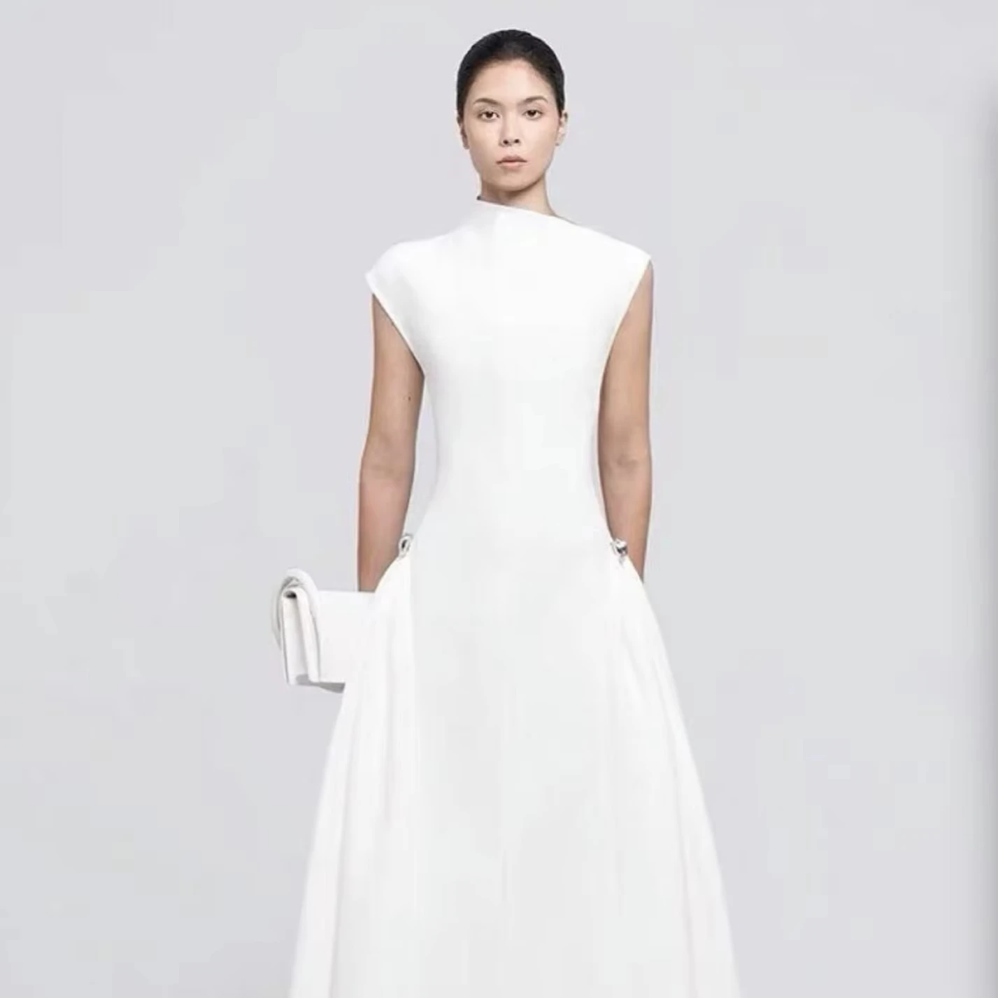 knee length dresses for ladies Womens Casual Sleeveless Plus Size Loose Plain Long Maxi Dress with Po