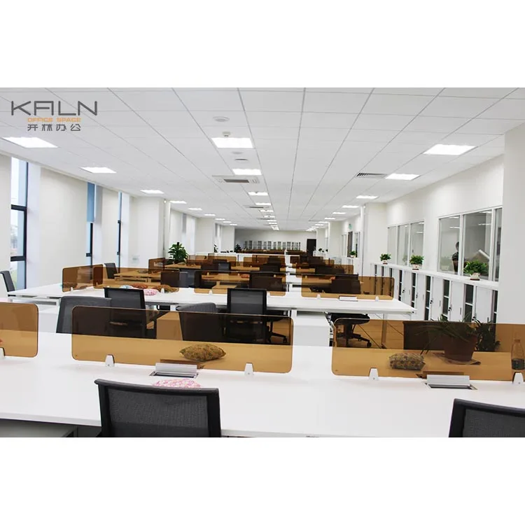 Newest Model 6 Person Cluster Workstation Computer Desk Staff Cubicle Customized  Office Laptop Table E0 Level Green Material